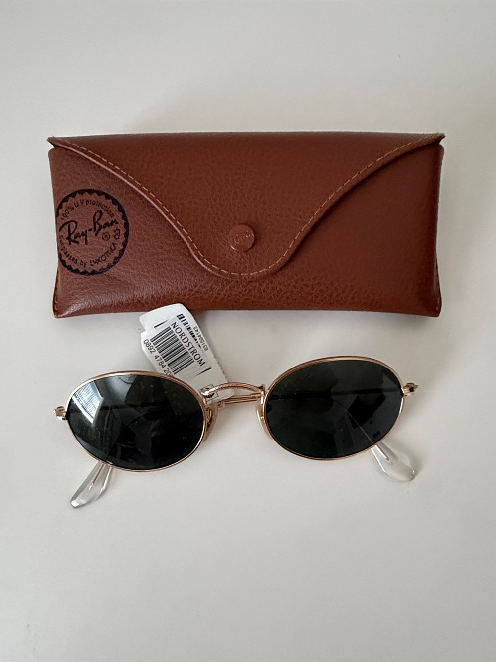Ray-Ban Women's Oval Sunglasses Gold Frame with Black Lenses